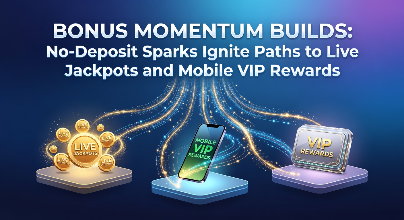 Grafik zeigt einen zündenden Funken, der einen Pfad zu glühenden Jackpots und VIP-Stufen beleuchtet, symbolisch für No-Deposit-Boni im Online-Casino-Bereich