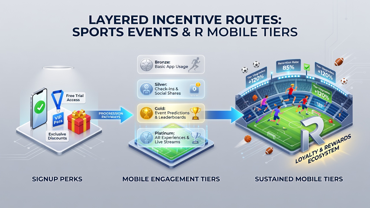 Visualisierung vernetzter Belohnungspfade zu mobilen VIP-Stufen bei Sportevents und Live-Tischspielen